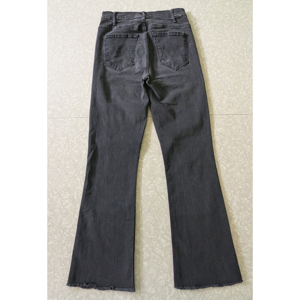 MOTHER Hustler Ankle Fray Jeans Not Guilty Washed Black Flare Size 26 - Picture 3 of 12